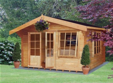 3.6-4.2m wide Apex 28mm Log Cabin 139