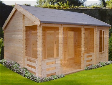 5.95m wide Apex 45-70mm Log Cabin 243